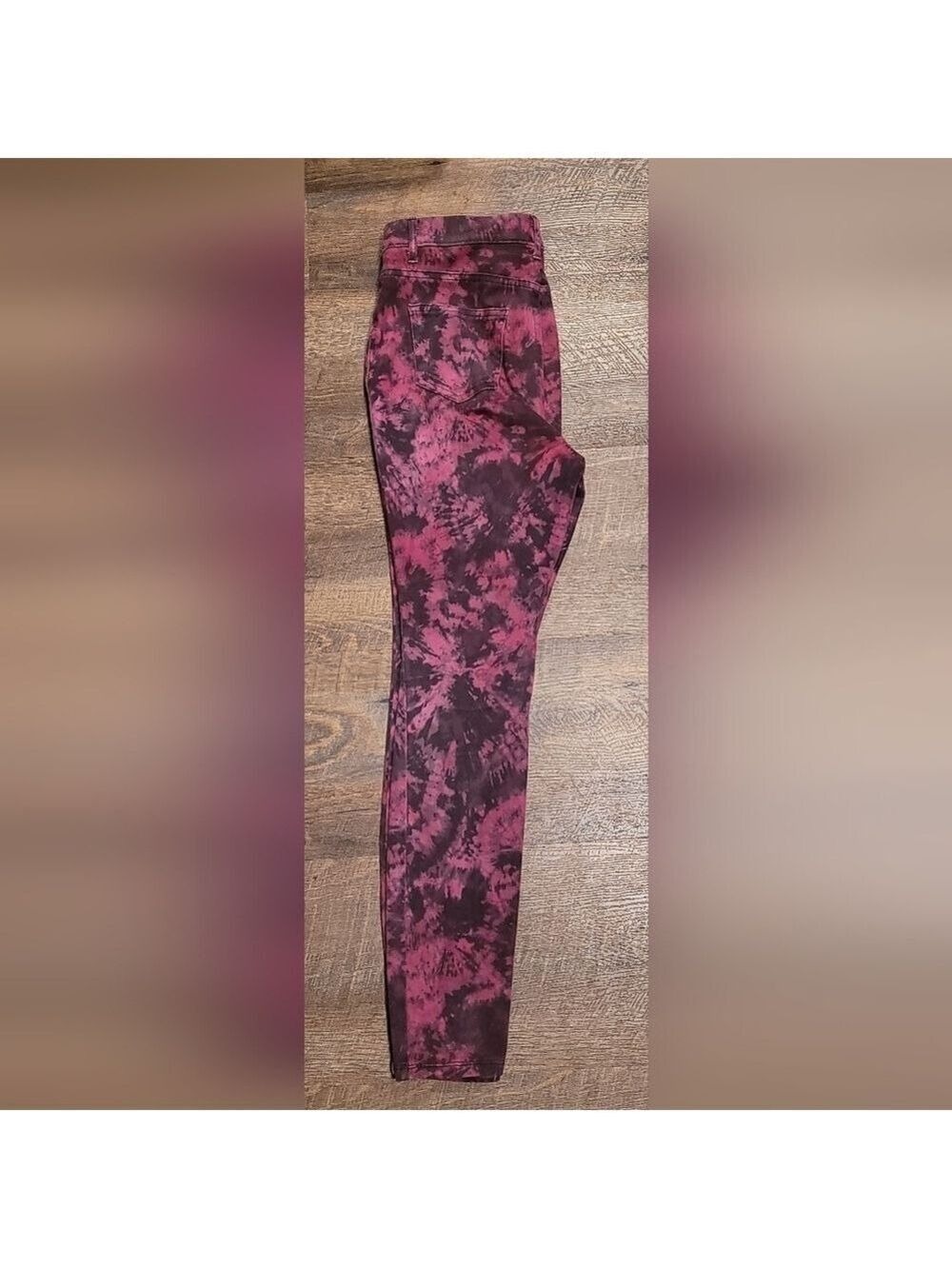 Time and Tru Girl's Hand Tie-Dyed Pants - Pink and Black Sz 12/14